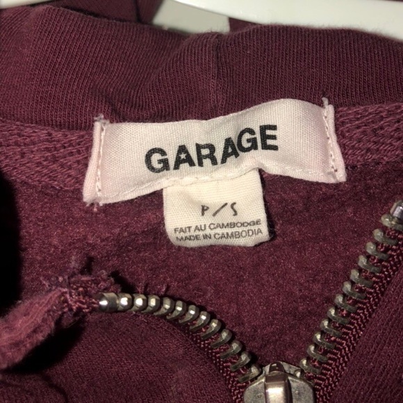 GARAGE quarter zip cropped hoodie - Picture 3 of 3